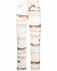 Мужские белые джинсы в стиле пэчворк от Givenchy