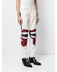 Мужские белые джинсы в стиле пэчворк от God's Masterful Children