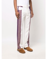 Мужские белые джинсы в стиле пэчворк от Wales Bonner