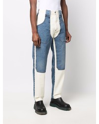 Мужские белые джинсы в стиле пэчворк от Diesel