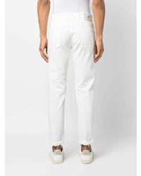 Мужские белые джинсы в стиле пэчворк от PT TORINO
