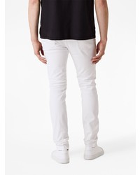 Мужские белые джинсы в стиле пэчворк от purple brand