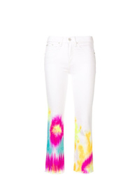 Белые джинсы-клеш с принтом тай-дай от Polo Ralph Lauren