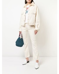 Белые джинсы-клеш от R13