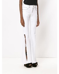 Белые джинсы-клеш от Andrea Bogosian
