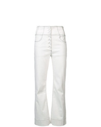 Белые джинсы-клеш от Ulla Johnson