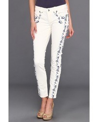Белые джинсы с вышивкой