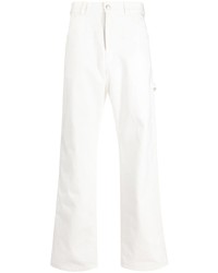 Мужские белые джинсы с вышивкой от Alexander McQueen
