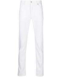 Мужские белые джинсы с вышивкой от Brioni