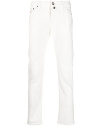 Мужские белые джинсы с вышивкой от Jacob Cohen