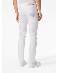 Мужские белые джинсы с вышивкой от Billionaire
