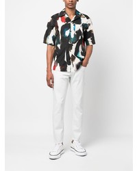 Мужские белые джинсы с вышивкой от Diesel