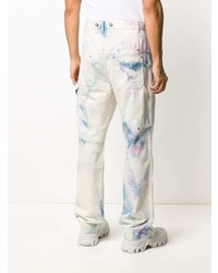 Мужские белые джинсы с принтом тай-дай от Palm Angels