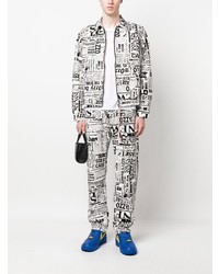 Мужские белые джинсы с принтом от Aries