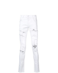 Мужские белые джинсы с принтом от Amiri
