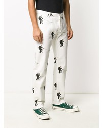 Мужские белые джинсы с принтом от Casablanca