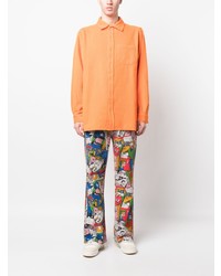 Мужские белые джинсы с принтом от ERL