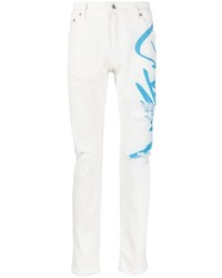 Мужские белые джинсы с принтом от Dolce & Gabbana