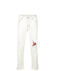 Мужские белые джинсы с принтом от Enfants Riches Deprimes
