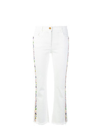 Женские белые джинсы с принтом от Etro