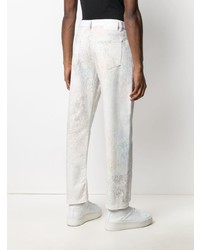 Мужские белые джинсы с принтом от Koché