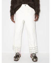 Мужские белые джинсы с принтом от JW Anderson