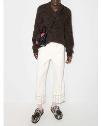 Мужские белые джинсы с принтом от JW Anderson