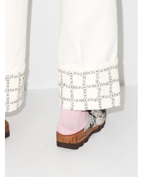 Мужские белые джинсы с принтом от JW Anderson