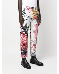 Мужские белые джинсы с принтом от Dolce & Gabbana