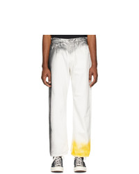 Мужские белые джинсы с принтом от N. Hoolywood