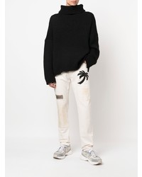 Мужские белые джинсы с принтом от Palm Angels