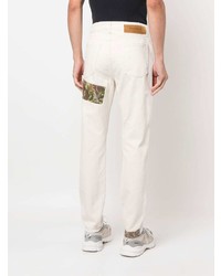 Мужские белые джинсы с принтом от Palm Angels