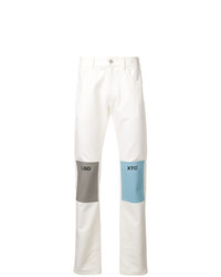Мужские белые джинсы с принтом от Raf Simons