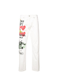 Мужские белые джинсы с принтом от Vivienne Westwood Anglomania