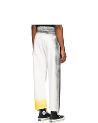 Мужские белые джинсы с принтом от N. Hoolywood