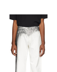 Мужские белые джинсы с принтом от N. Hoolywood