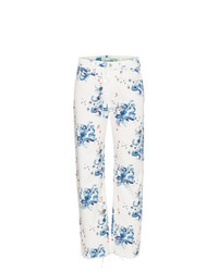 Женские белые джинсы с цветочным принтом от Off-White