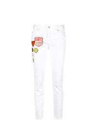 Белые джинсы скинни с вышивкой от Dsquared2