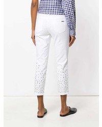 Белые джинсы скинни с украшением от MICHAEL Michael Kors