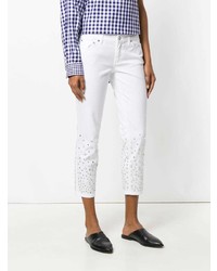 Белые джинсы скинни с украшением от MICHAEL Michael Kors