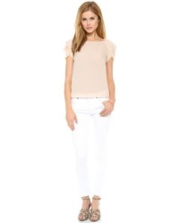 Белые джинсы скинни от Victoria Beckham