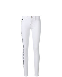 Белые джинсы скинни от Philipp Plein