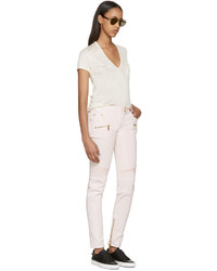 Белые джинсы скинни от Balmain