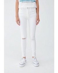 Белые джинсы скинни от Pull&Bear