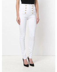 Белые джинсы скинни от Balmain