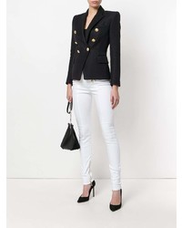 Белые джинсы скинни от Balmain