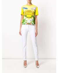 Белые джинсы скинни от Versace