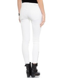 Белые джинсы скинни от Current/Elliott