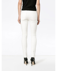 Белые джинсы скинни от Saint Laurent