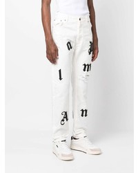 Мужские белые джинсы от Palm Angels